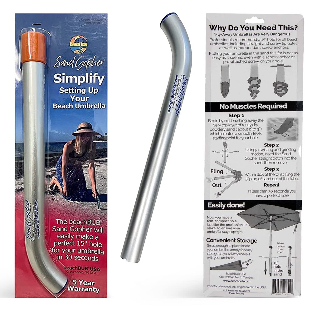 BEACHBUB Sand Gopher - Aluminum Digger Tool - Make Firm Compact 15 inch