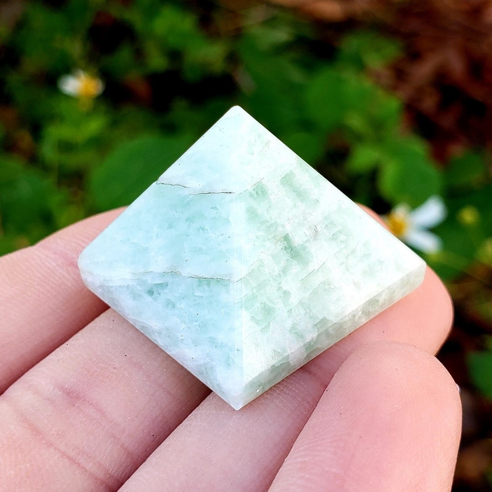 Amazonite natural Crystal Healing Gemstone polished pyramid - 1pc