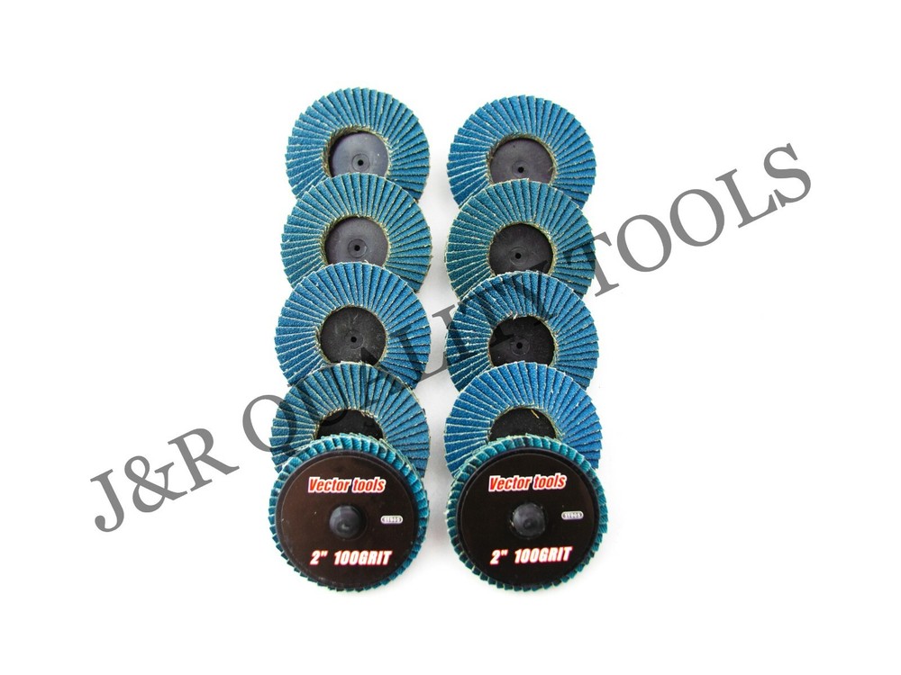 VCT 100 GRIT 2" R-Lock SANDING FLAP DISCS ZIRCONIA 10PC