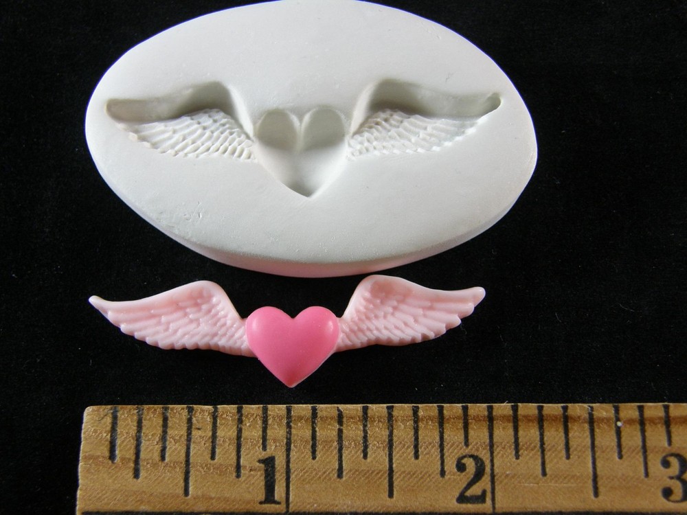 Heart with Wings Polymer Clay Mold (#MD1371)