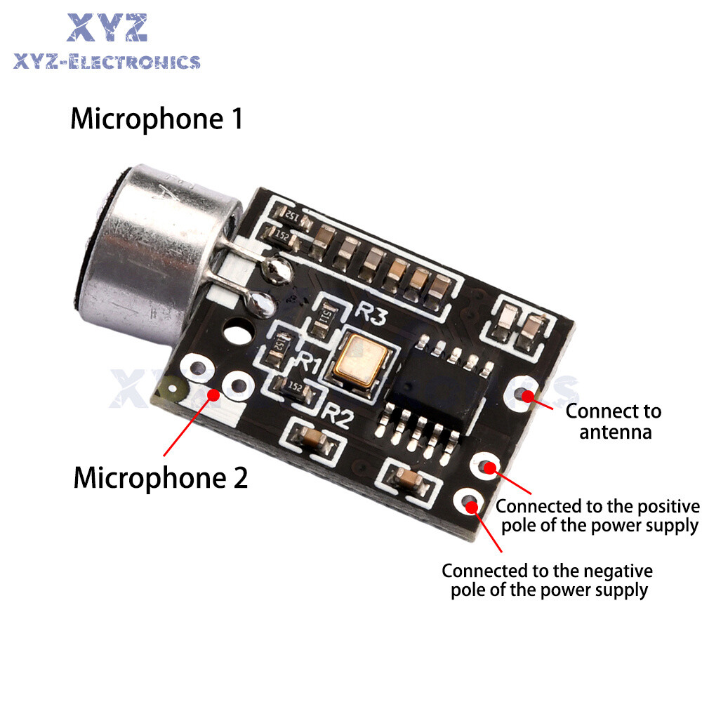 Wireless Microphone FM 88.7MHz Transmitter Module Support Dual-channel Stereo
