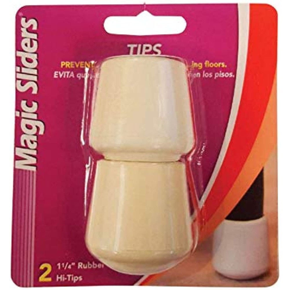 Leg Tip Rbr Wht1.25 4pk