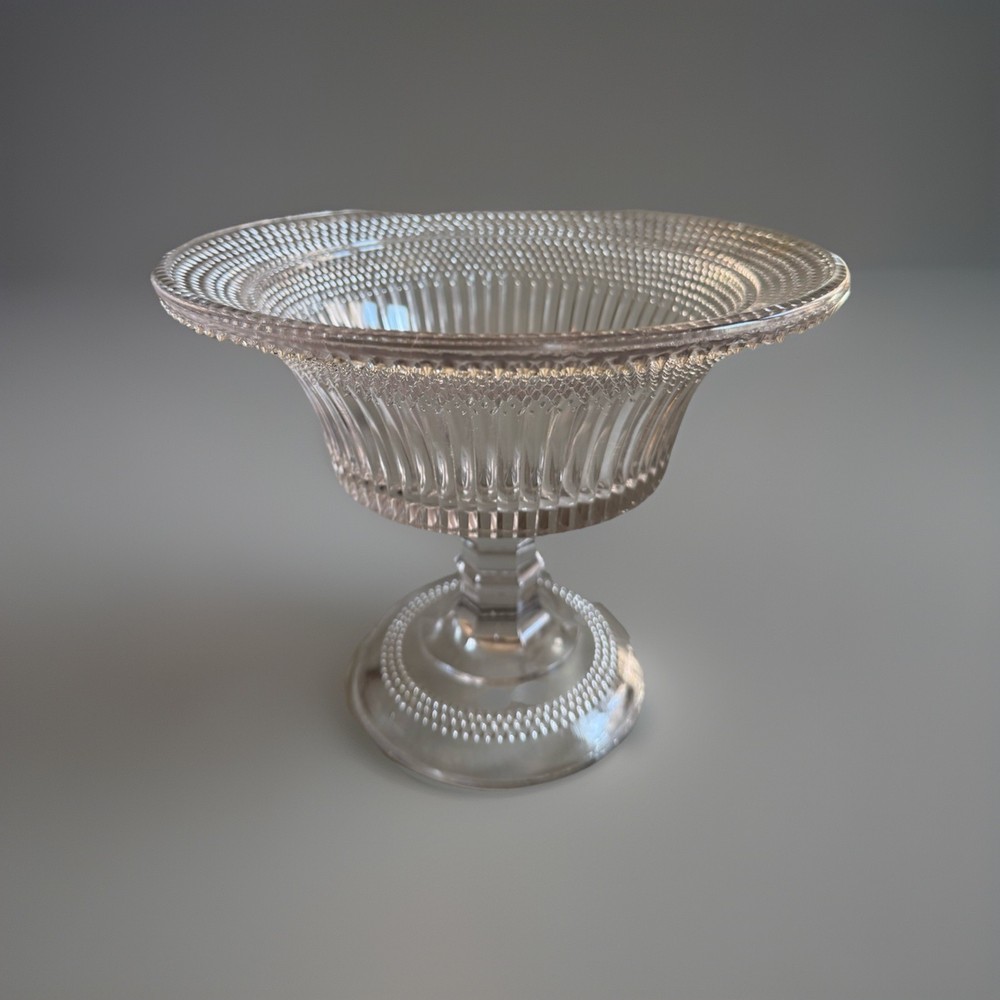 Antique EAPG Campbell Jones Dewdrop & Star Covered Compote, C1880