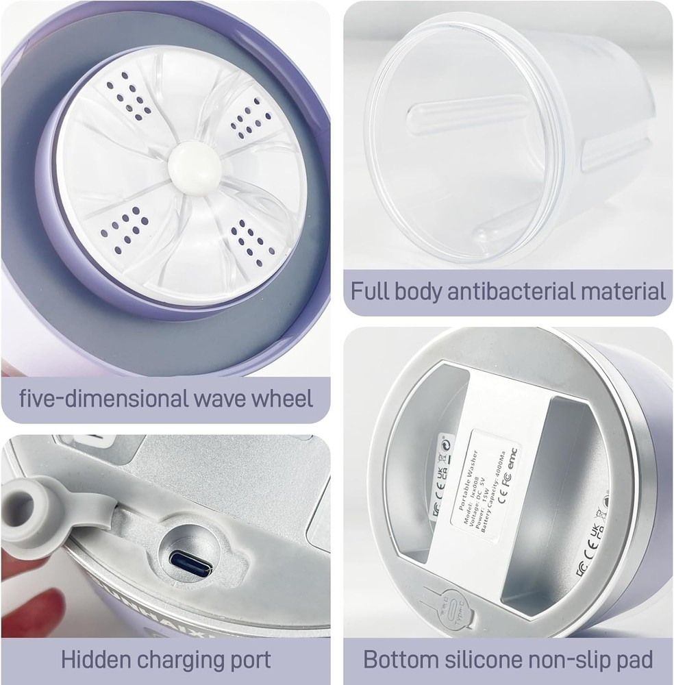 Compact Portable Washing Machine for Small Laundry and Travel Needs