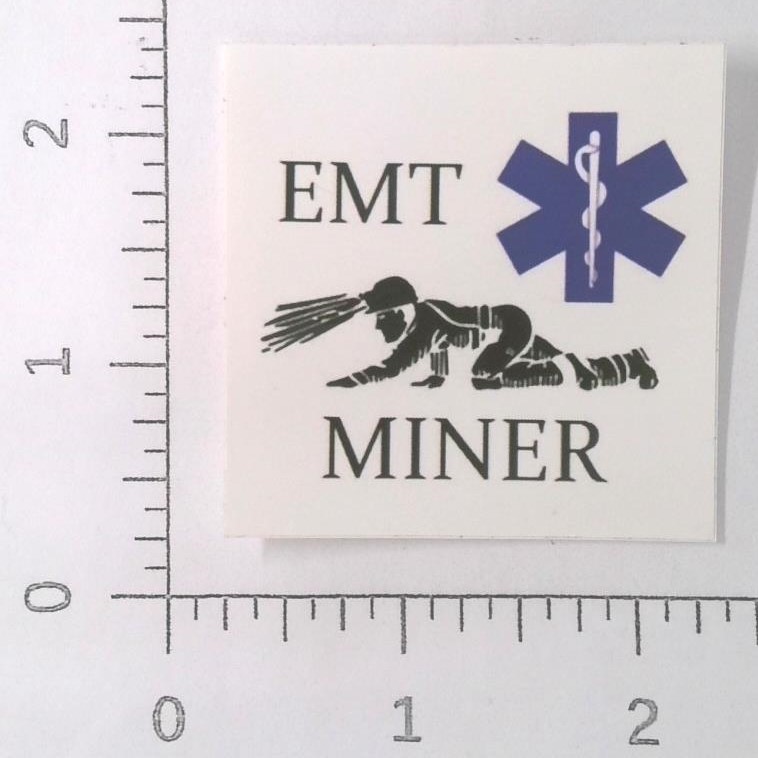 Vintage EMT Miner Emergency Services Coal Mining Sticker Decal