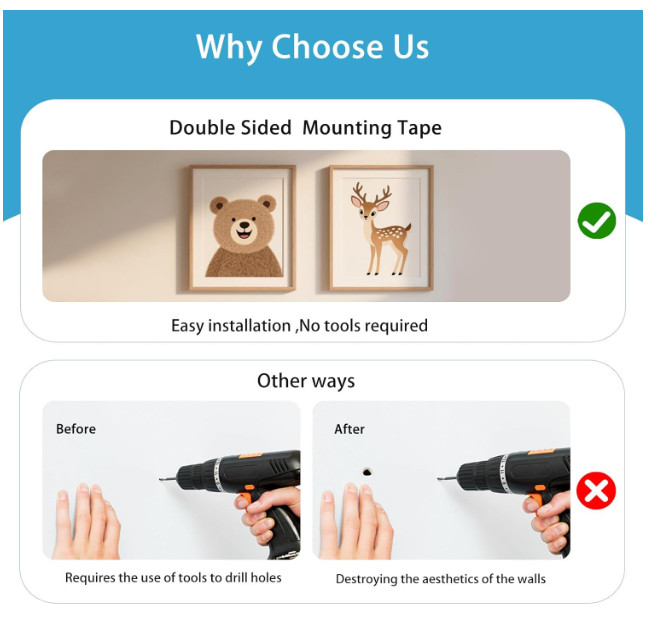 60Pcs Double Sided Adhesive Pads Heavy Duty Mounting Foam Tape Rectangular Wall