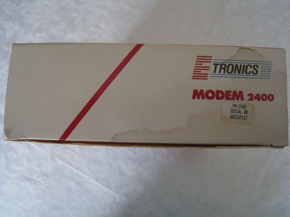 Vintage Etronics 2400 bps Modem Half-Card Internal Modem in Box - USED