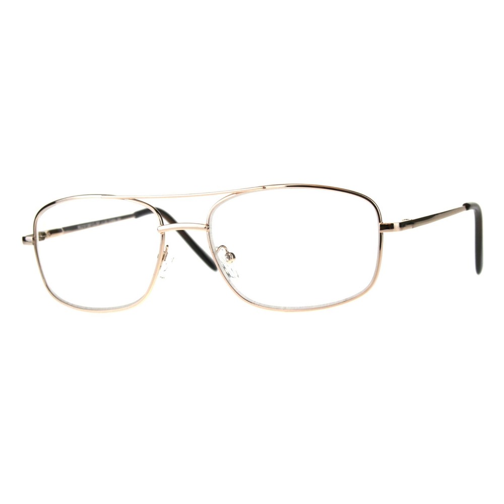 Clear Lens Glasses With Bifocal Reading Lens Metal Rectangular Spring Hinge
