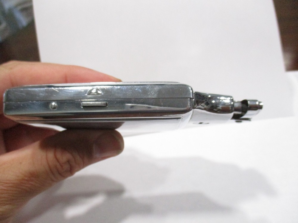 art deco mid century modern chrome Ronson Master case cigarette case & lighter