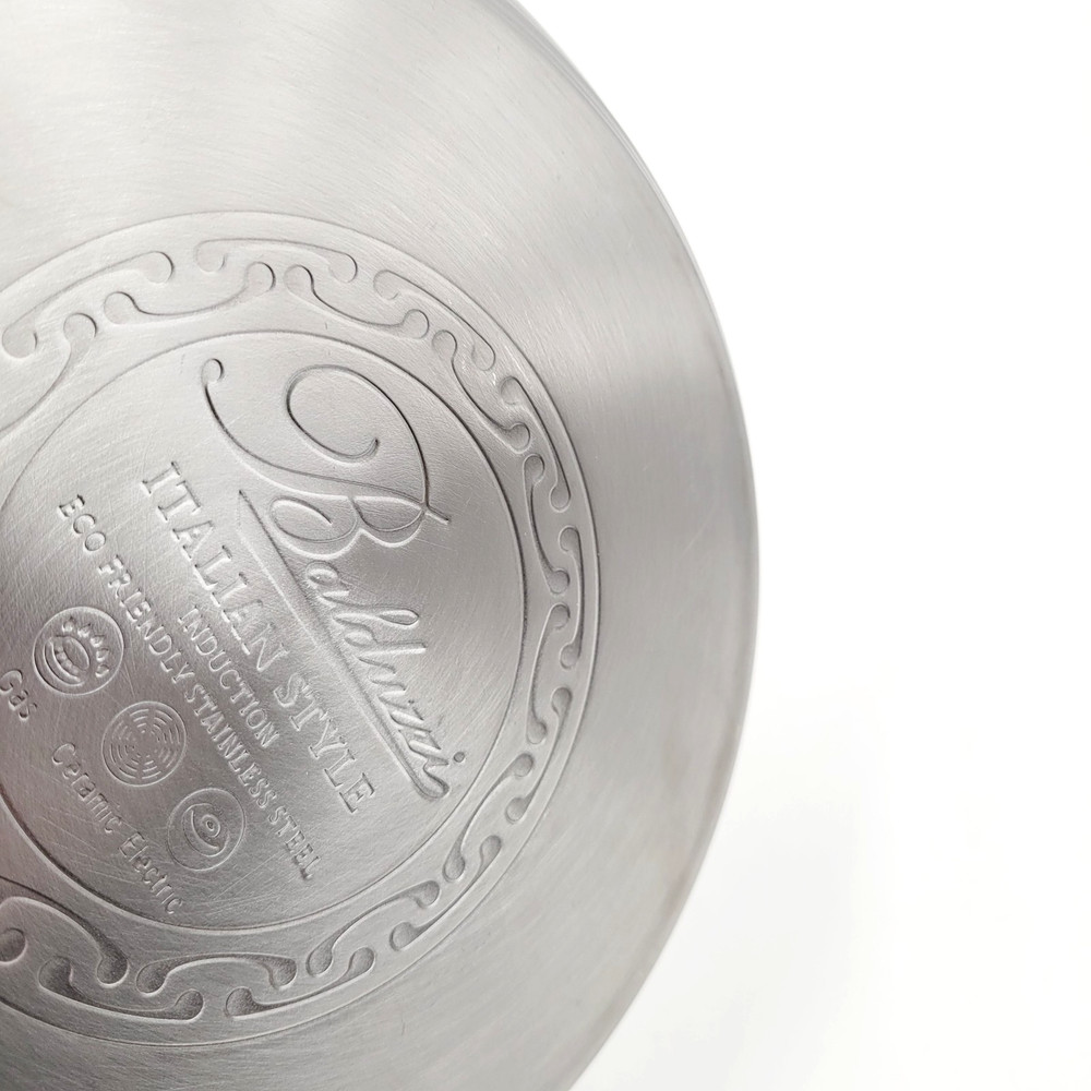 Balduzzi Hammered Stainless Steel Silver Tea Kettle Black Faux Soft Touch Handle