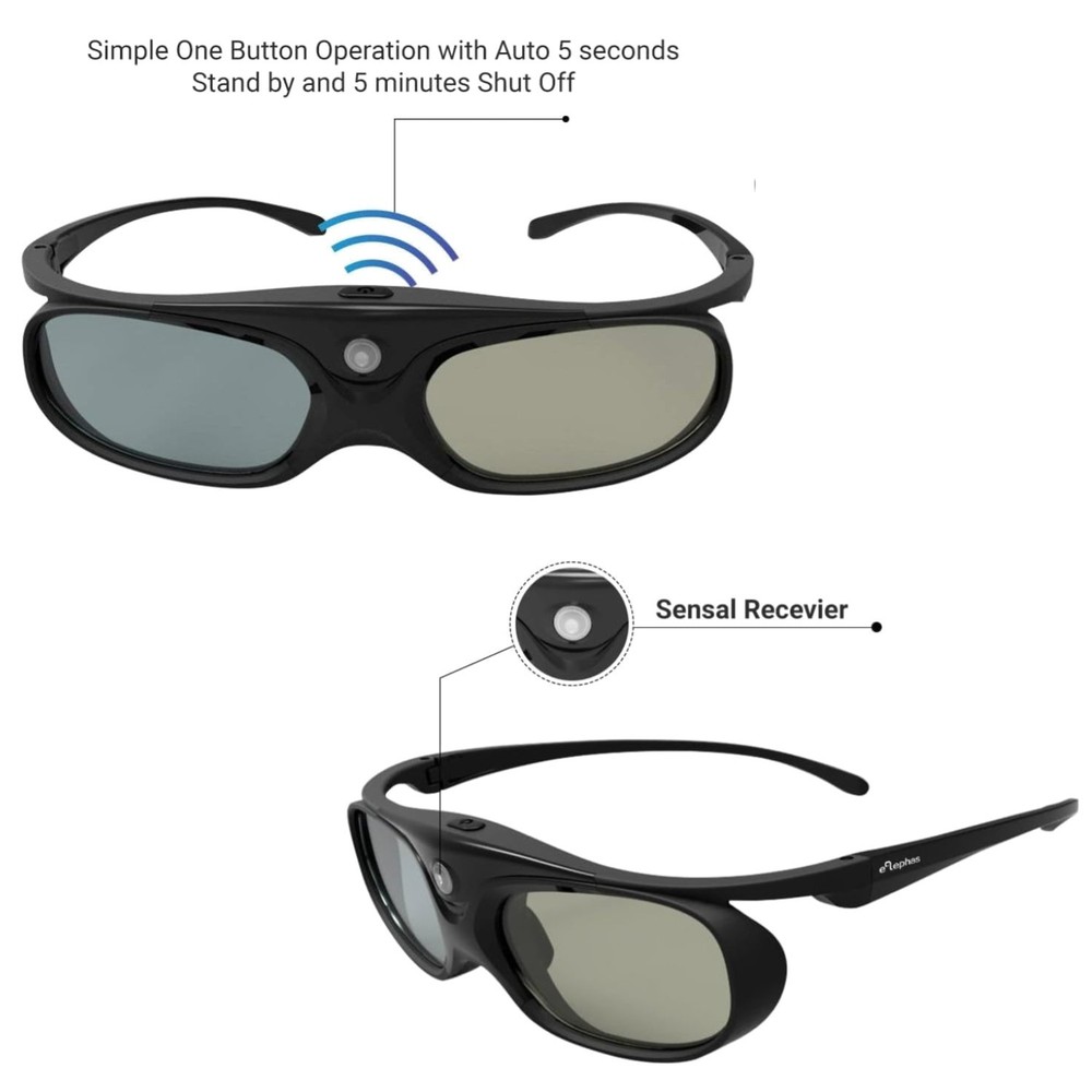 Lightweight 3D Glasses for DLP-Link Projectors