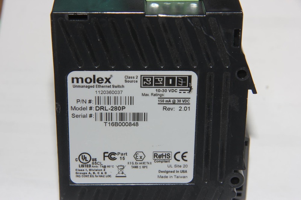 MOLEX DRL-280P 8-Port Industrial Ethernet Switch