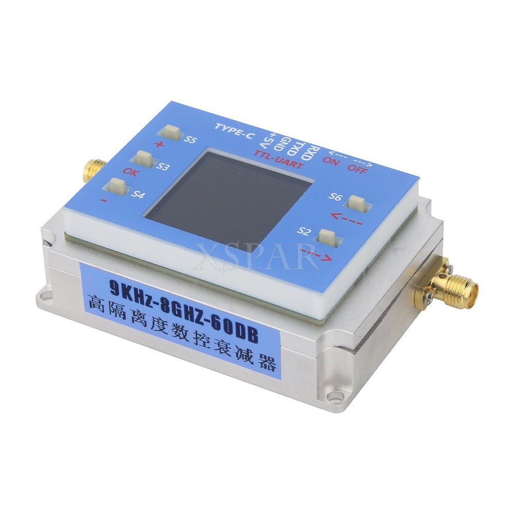 Digital Programmable Controlled Attenuator Module 60dB TFT Display w/SMA Female