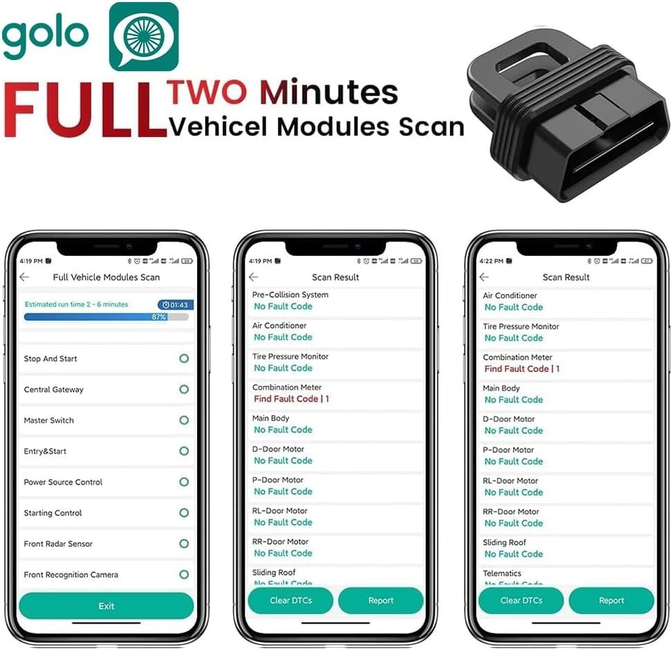 OBD2 II Scanner Bluetooth 5.0 Diagnostic Tool Full Scan SRS ABS foriOS & Android