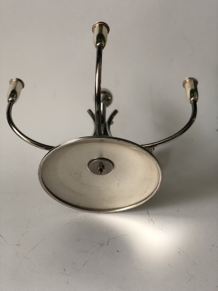Art Deco Silver Plated Five Candlestick Holder .