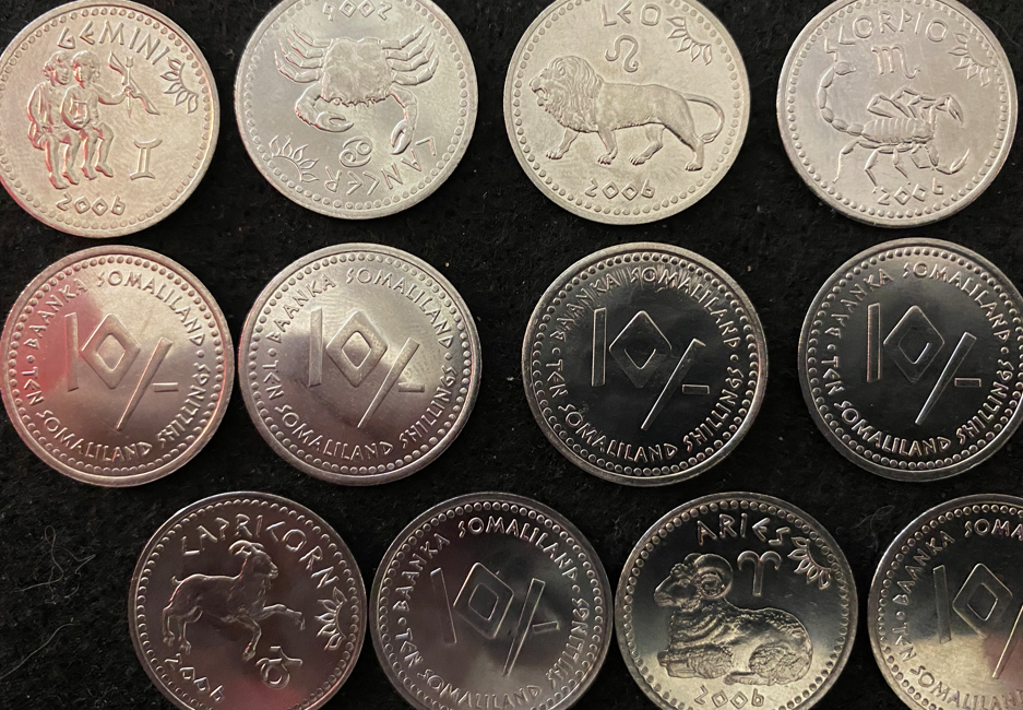 Somaliland 12 Coins Set – Zodiac UNC