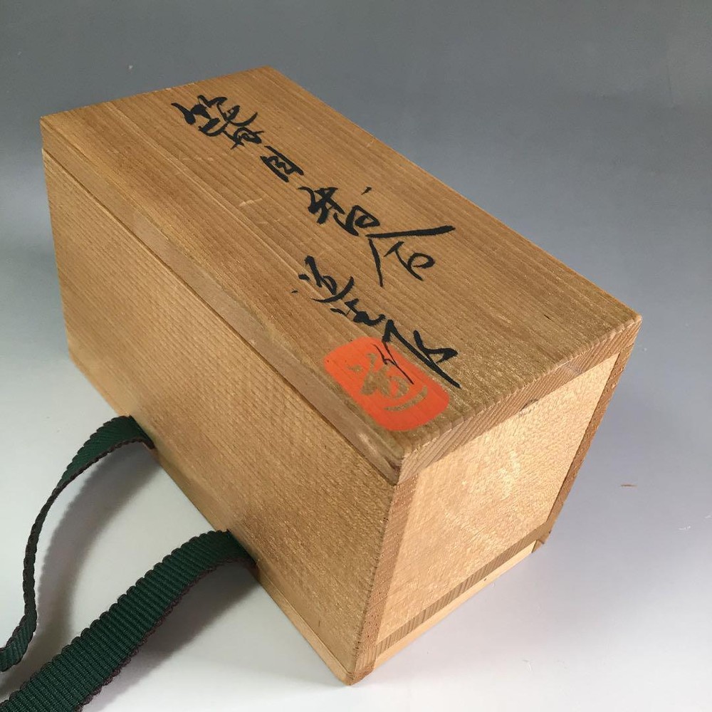 Incense Holder Ceramic Signed Metal-patterned Box w/Box Ceremony Utensils Japan