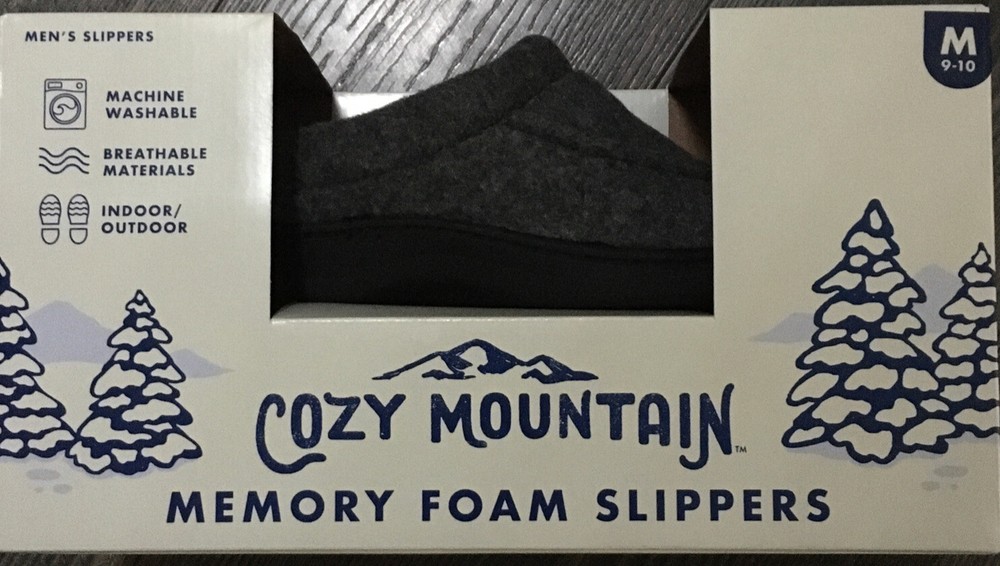 Cozy Mountain Memory Foam Slippers M 9-10