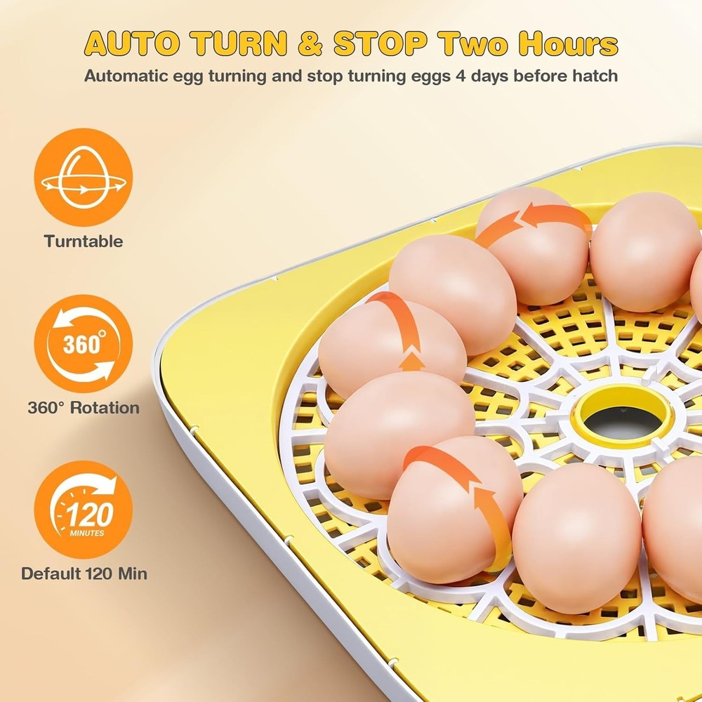 12 Egg Incubator for Hatching Eggs with Automatic Water Refill Humidity Display-
