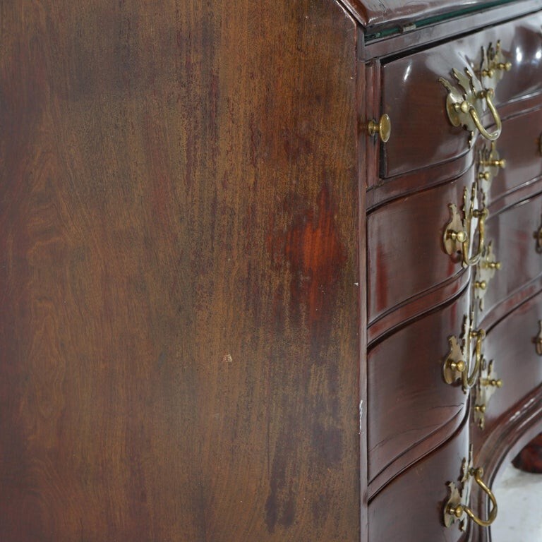 Chippendale Style Mahogany Serpentine Drop-Front Desk 20thC