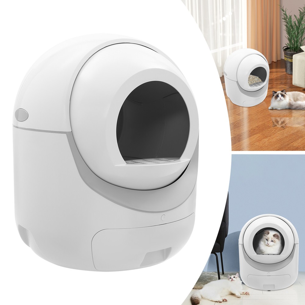 60L Automatic Cat Litter Box Self-Cleaning Robot Odor Removal WiFi APP Control