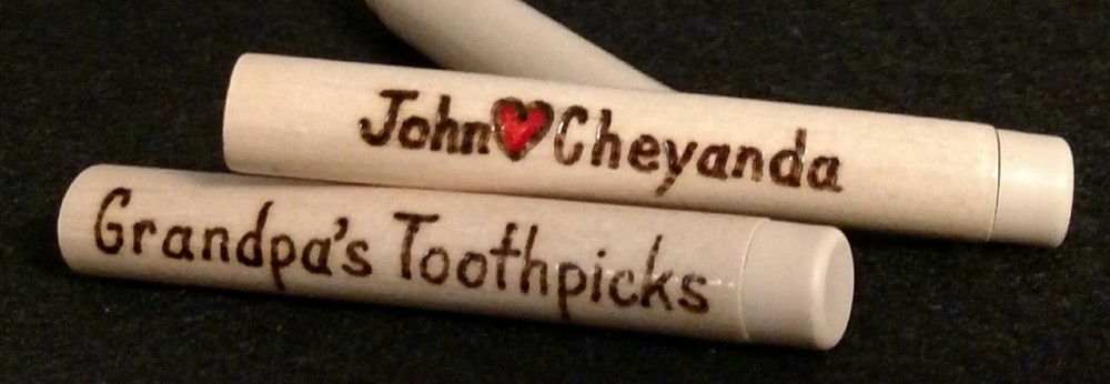 STOCKING STUFFERS 🎅 Personalized Wood-burned Toothpick Holder NAME, INITIALS..