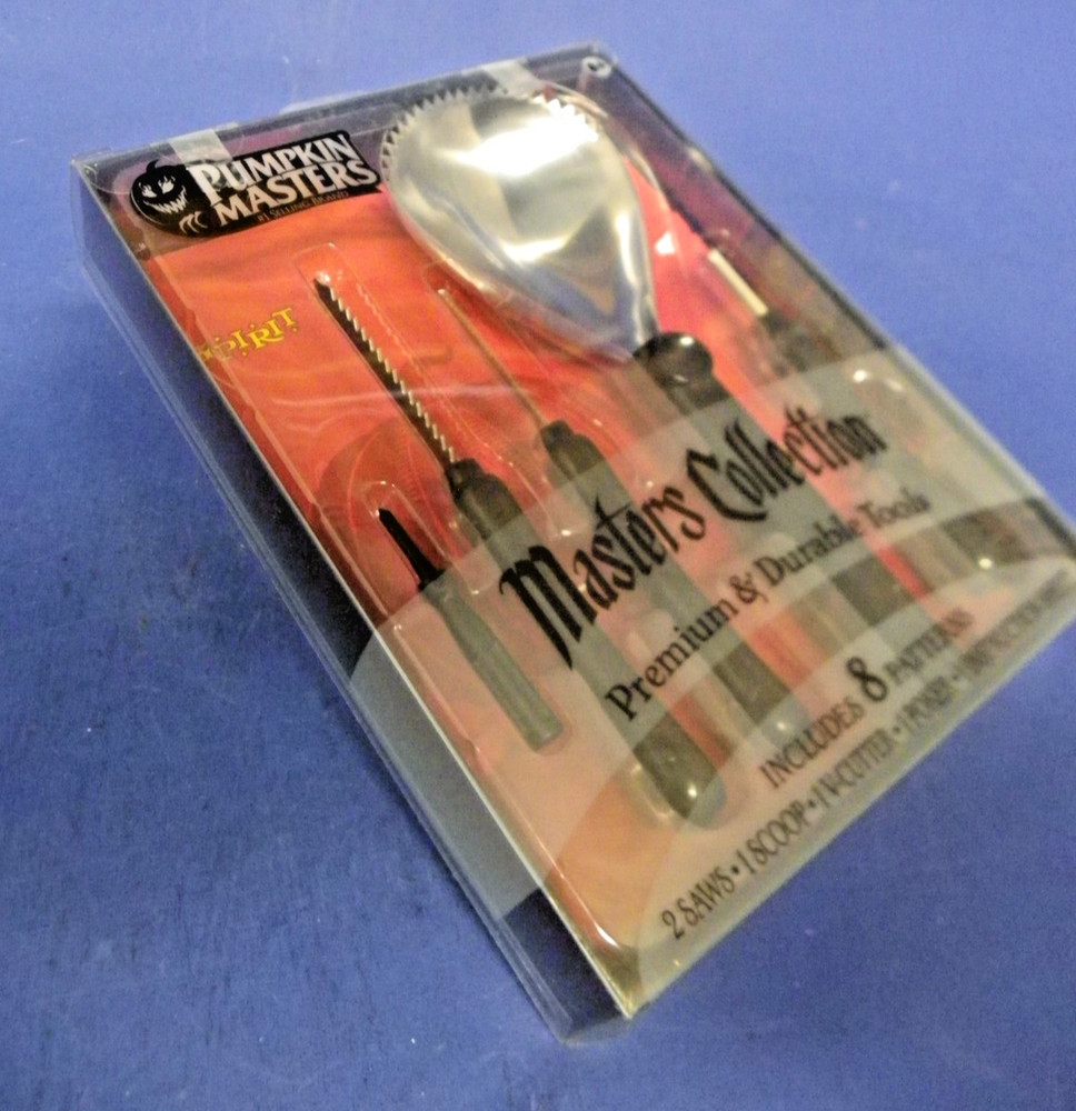 Pumpkin Masters Carving Kit~Masters Collection 5 Tools, 8 Patterns New in Box