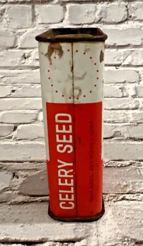 Vintage TONE'S Celery Seed Spice Tin 1 1/2 oz - Empty