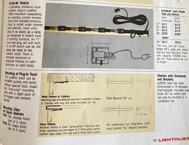 Lightolier Lytetrim 8371 Mini Plug-In Track