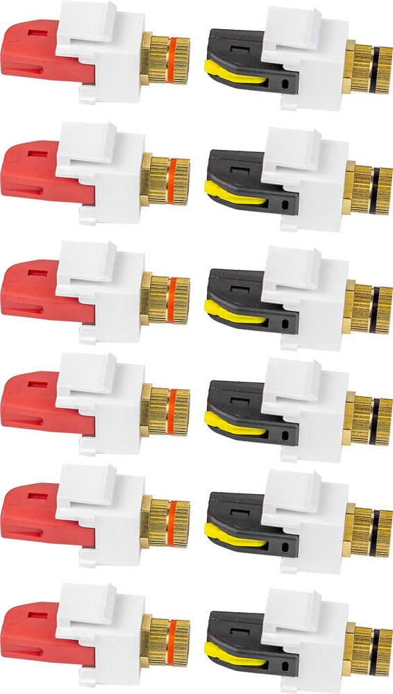 Speaker Snap Keystone Binding Posts 6 Pairs / 12 Pieces -White