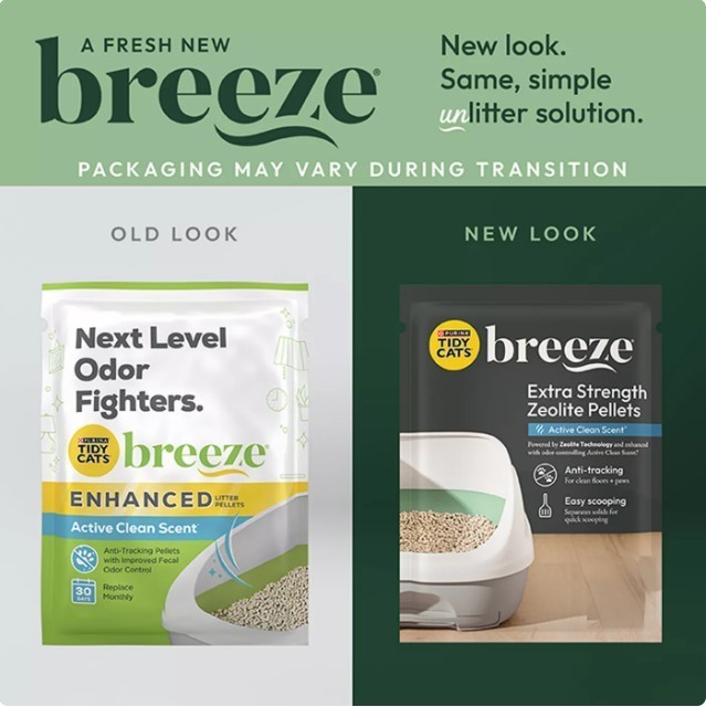 Breeze Enhanced Cat Litter Pellets Refill Pack - Active Clean Scent, Multi Cat