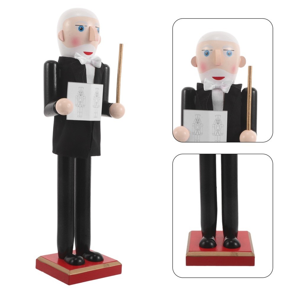 Wooden Professor Nutcracker Decorative Black Nutcrackers Decoration