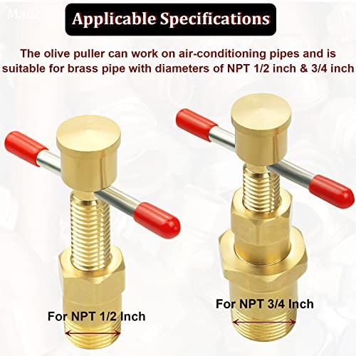 Bolaxin Olive Puller Brass Pipe Olive Tool Fitting Thread Remover 1/2'' &