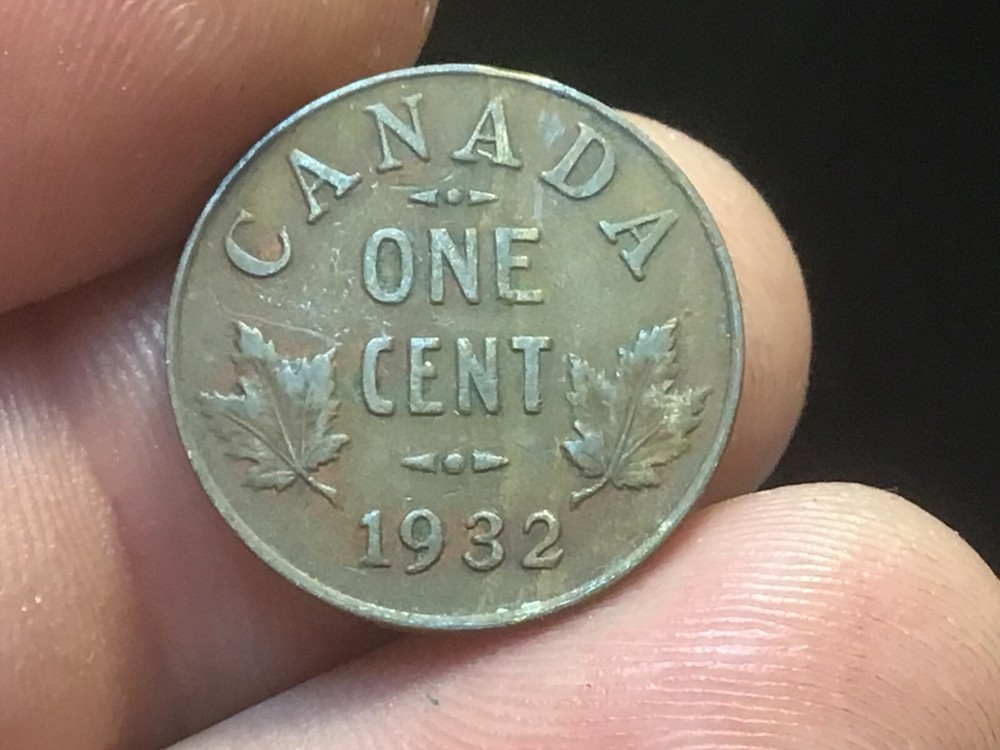 1932 Canada Cent, Canadian Penny, 1 Cent