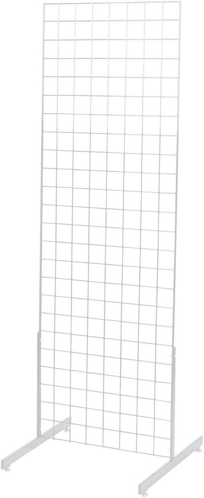Gridwall Panel 2' x 6' Grid Wall Display White Panel Steel w 2 Legs
