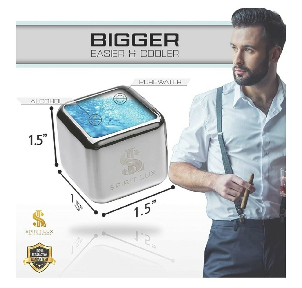 King-Sized Premium Whiskey Stones Stainless Steel set