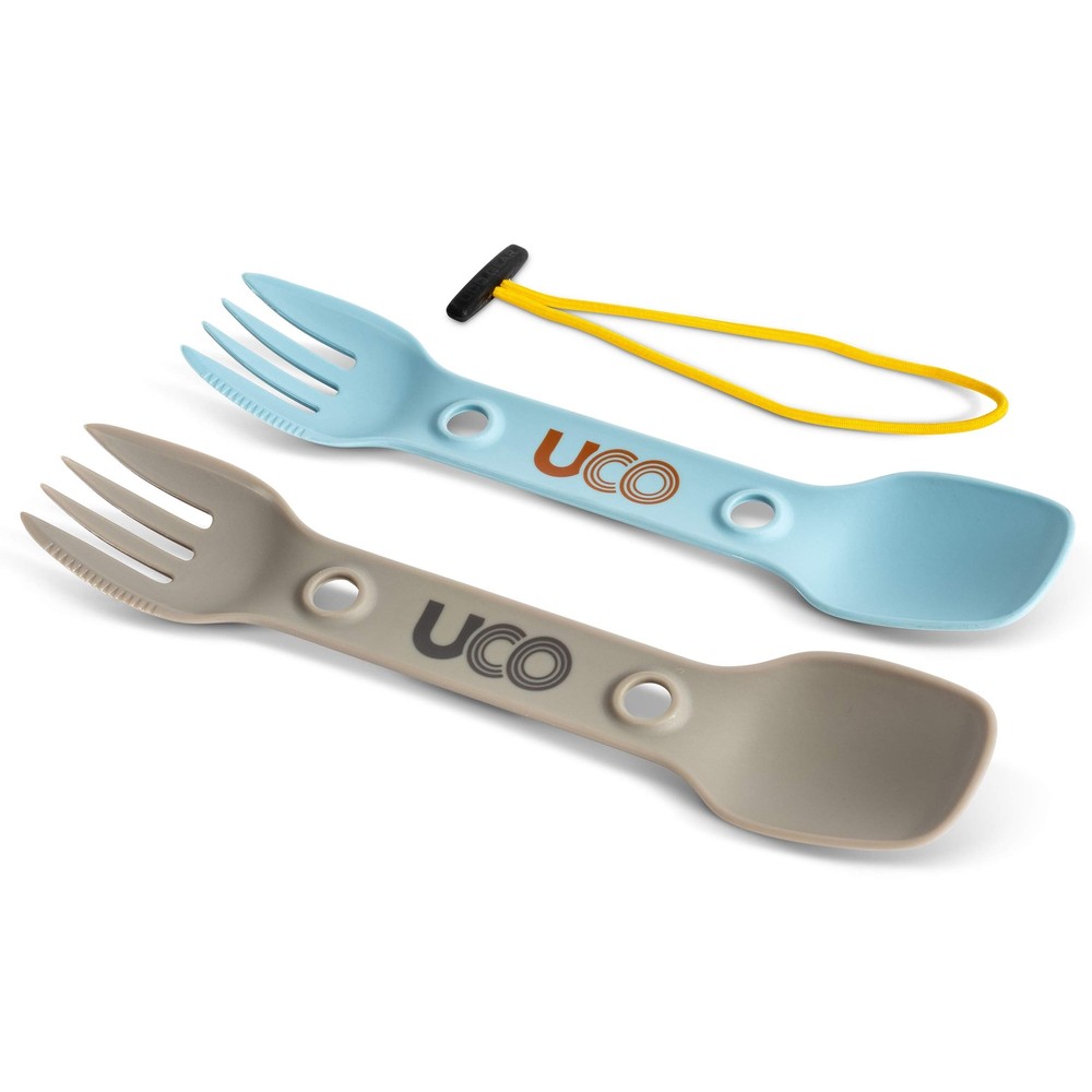 2 Pack Utility Spork Combo Spoon-Fork Utensil for Camping Backpacking Picnics