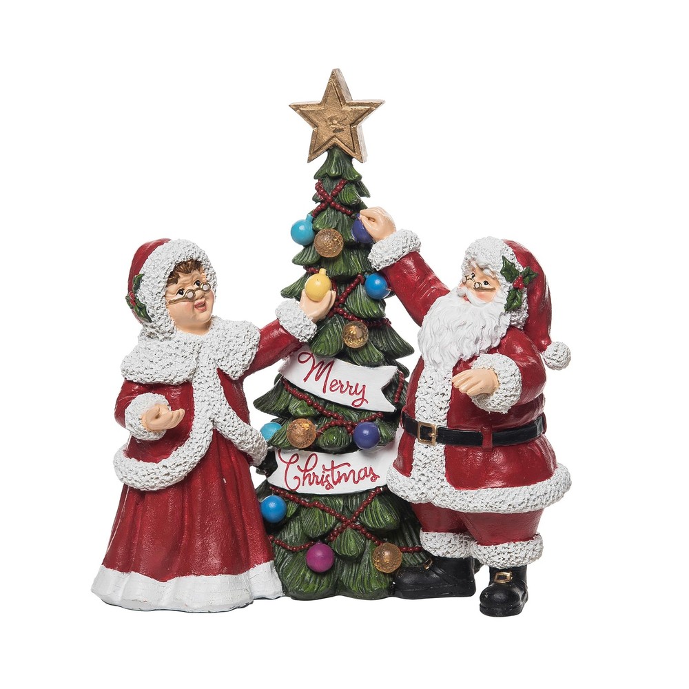 Transpac 11.75" Multicolor Resin Light Up Christmas Tree