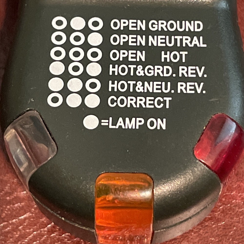 Greenlee GT-10 Outlet Circuit Cube Polarity Tester Light Sequence Indicator