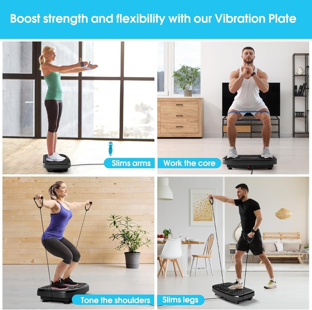 Powerful Vibration Plate - 120 Modes, 450lbs Capacity, Home Exercise Essential