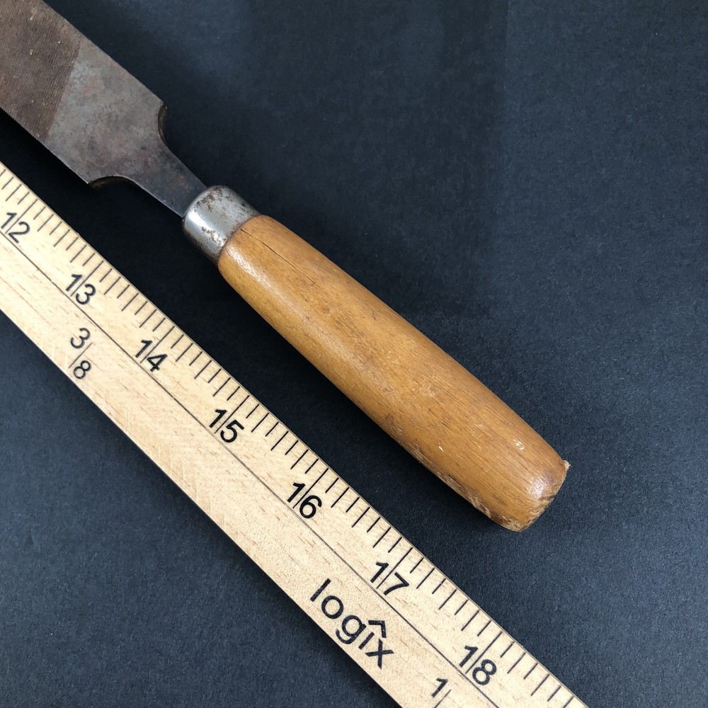 Vintage 12" Flat File with Wooden Handle - Hand Tool