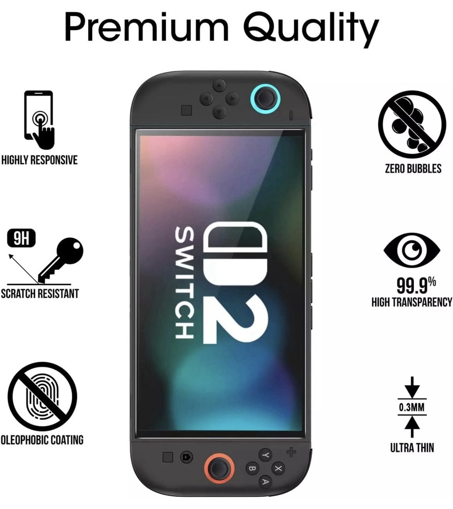 Nintendo Switch 2 Tempered Glass Screen Protector - 3 PACK - Free Postage