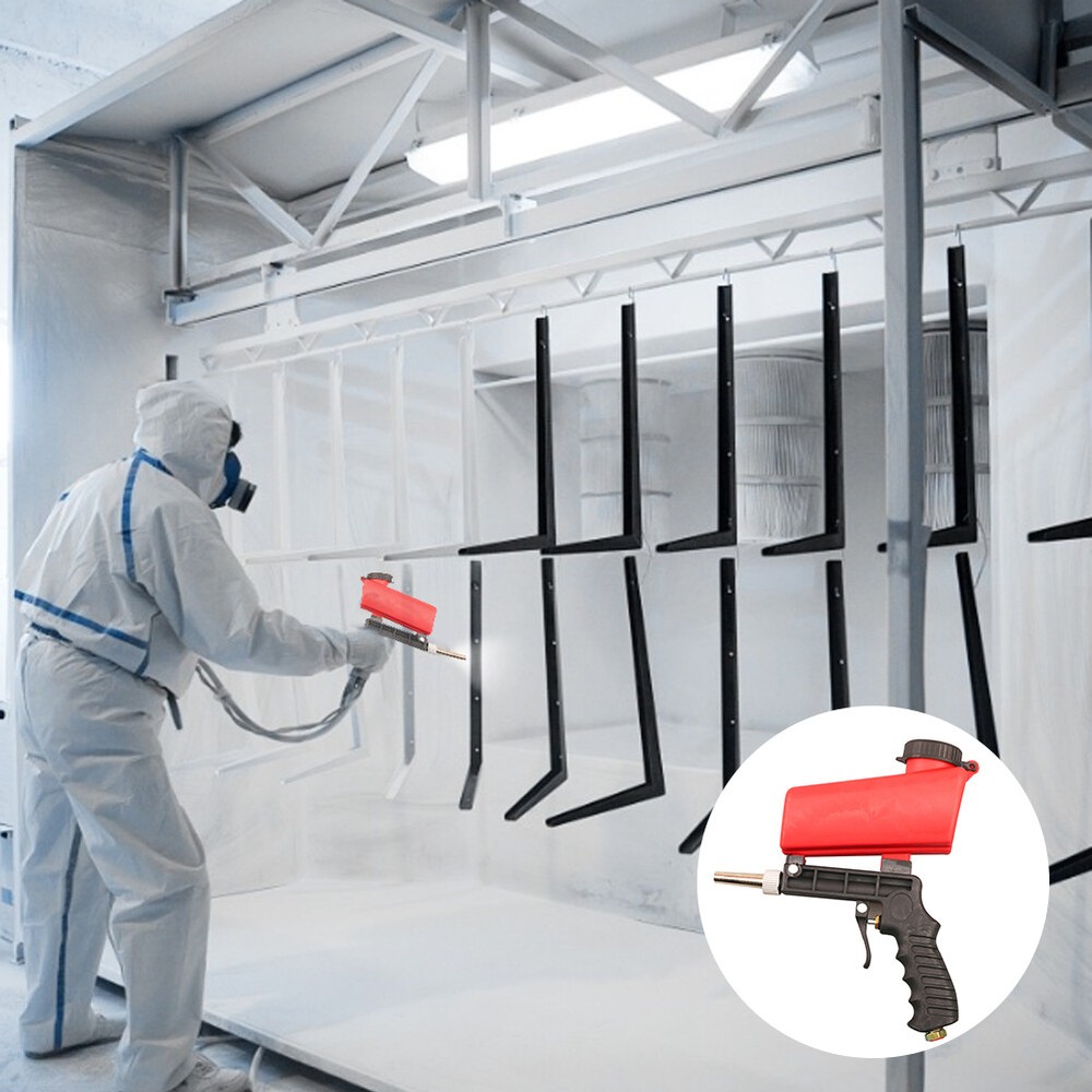 Gravity Feed Pneumatic Sandblasting Gun Handheld Sand Blaster Spray Remove Tool