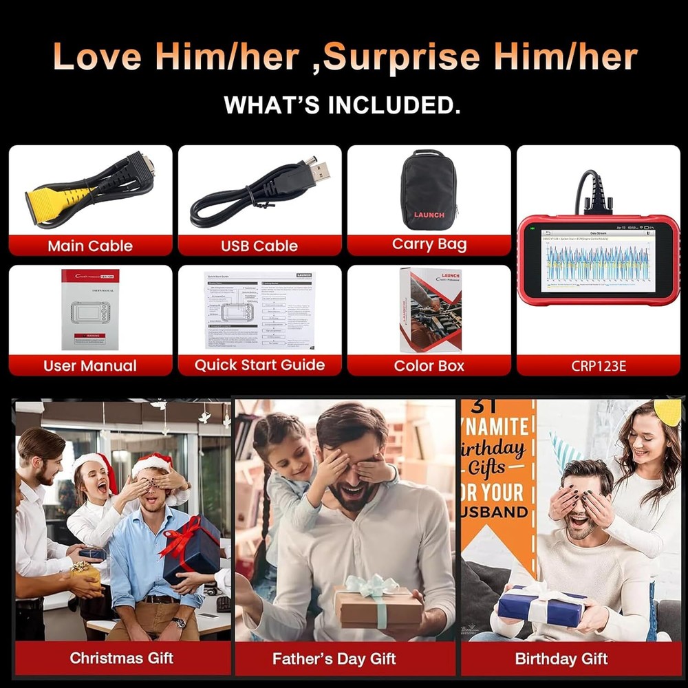 LAUNCH CRP123E OBD2 Scanner Check Engine ABS SRS Car Diagnostic Tool Code Reader