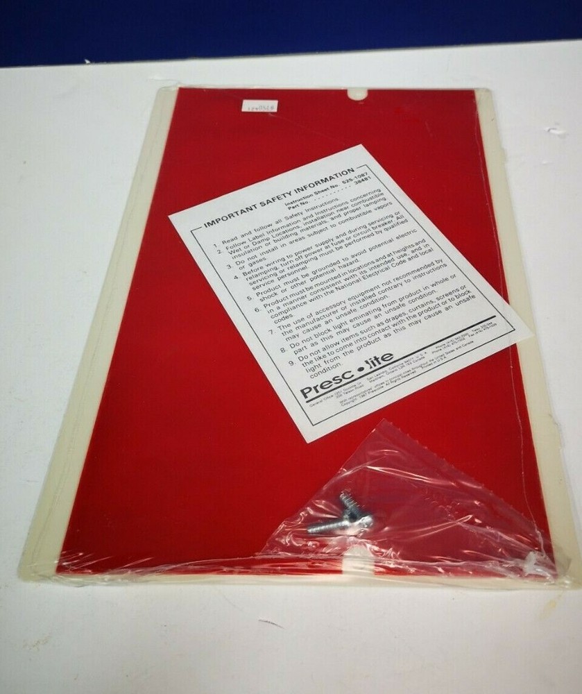 11" RED FACEPLATE ONLY Emergency Sign with Diffuser EXIT NEW PRESCOLITE SF-R