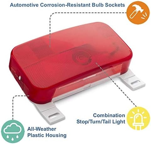 Red Surface Mount Light License Bracket Stop/Turn/Tail for RV