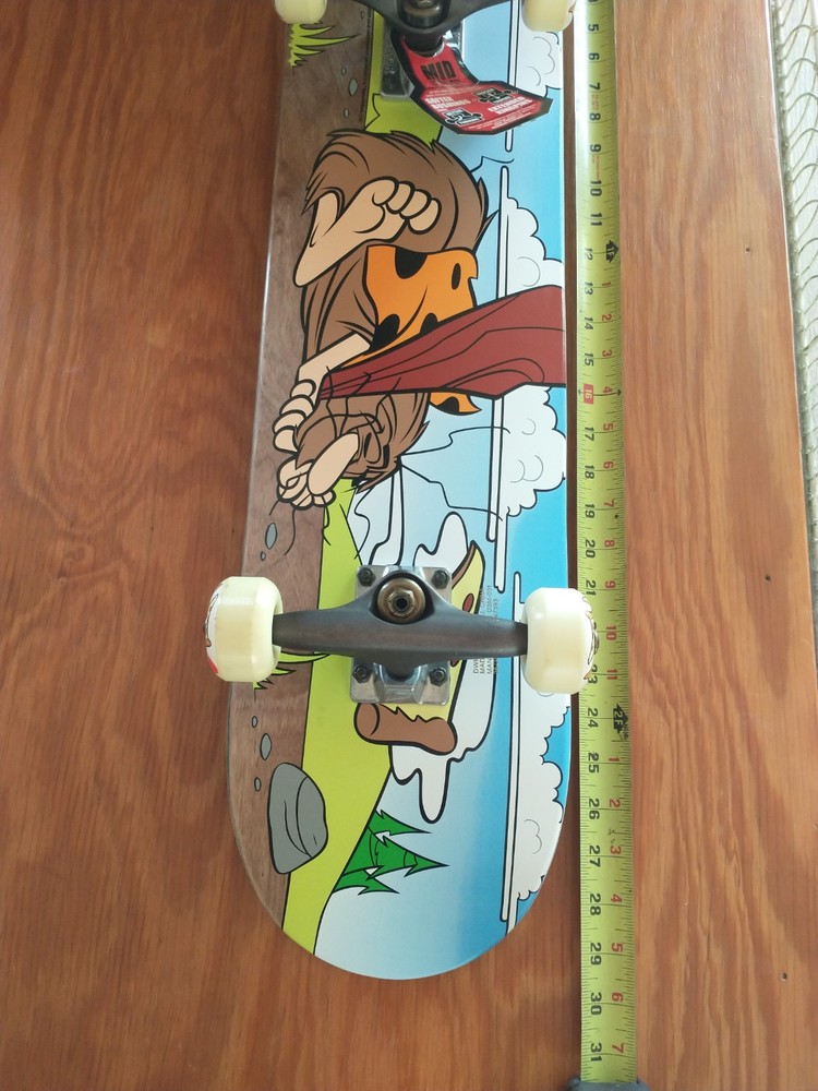 Skateboard-Original Mid Complete-Almost-Napping Caveman-7.37-Excellent Condition