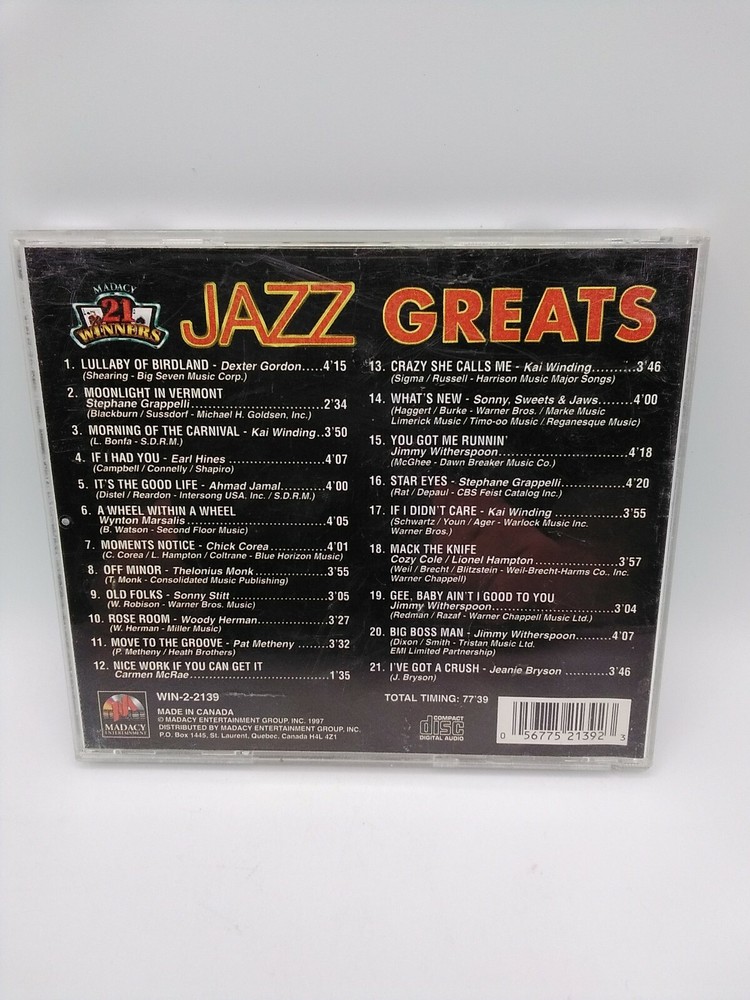 JAZZ GREATS Original Artists CD Used with CRACKED CASE