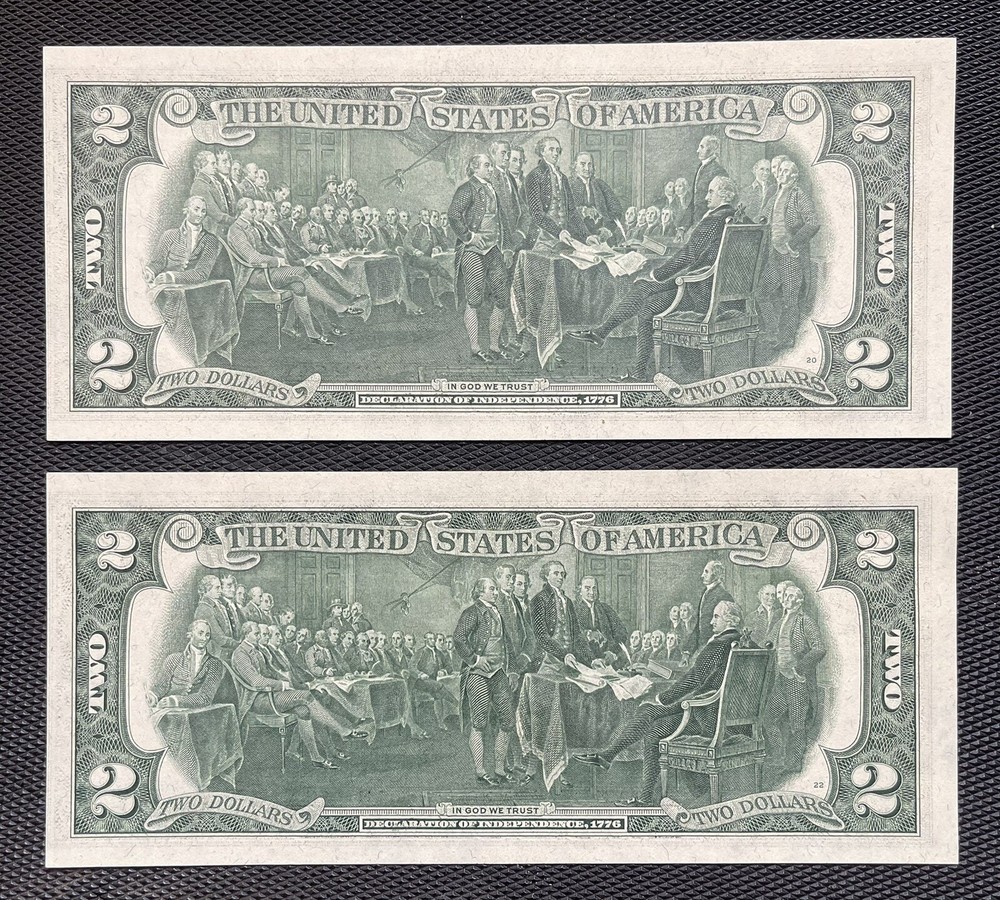 1976 $2 - Consecutive Cutting Errors - Uncirculated!