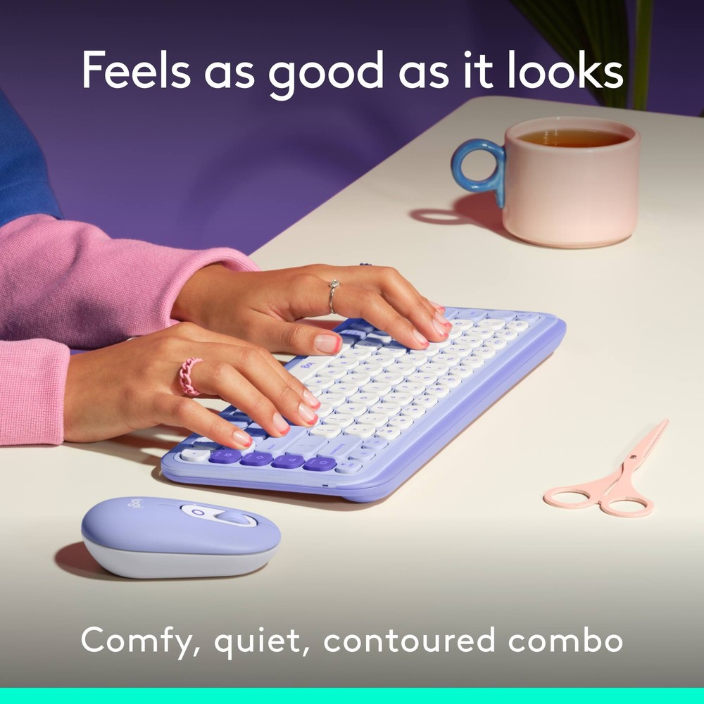 Logitech - POP ICON COMBO Compact TKL Bluetooth Keyboard and Mouse Bundle wit...